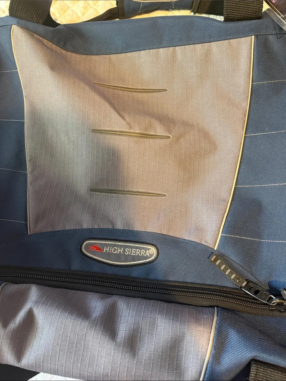Unbranded Blue and Gray Men’s Duffel Bag with Shoulder Strap